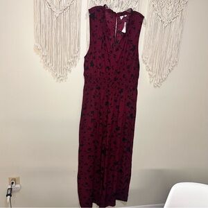 GAP Burgundy Floral Jumpsuit